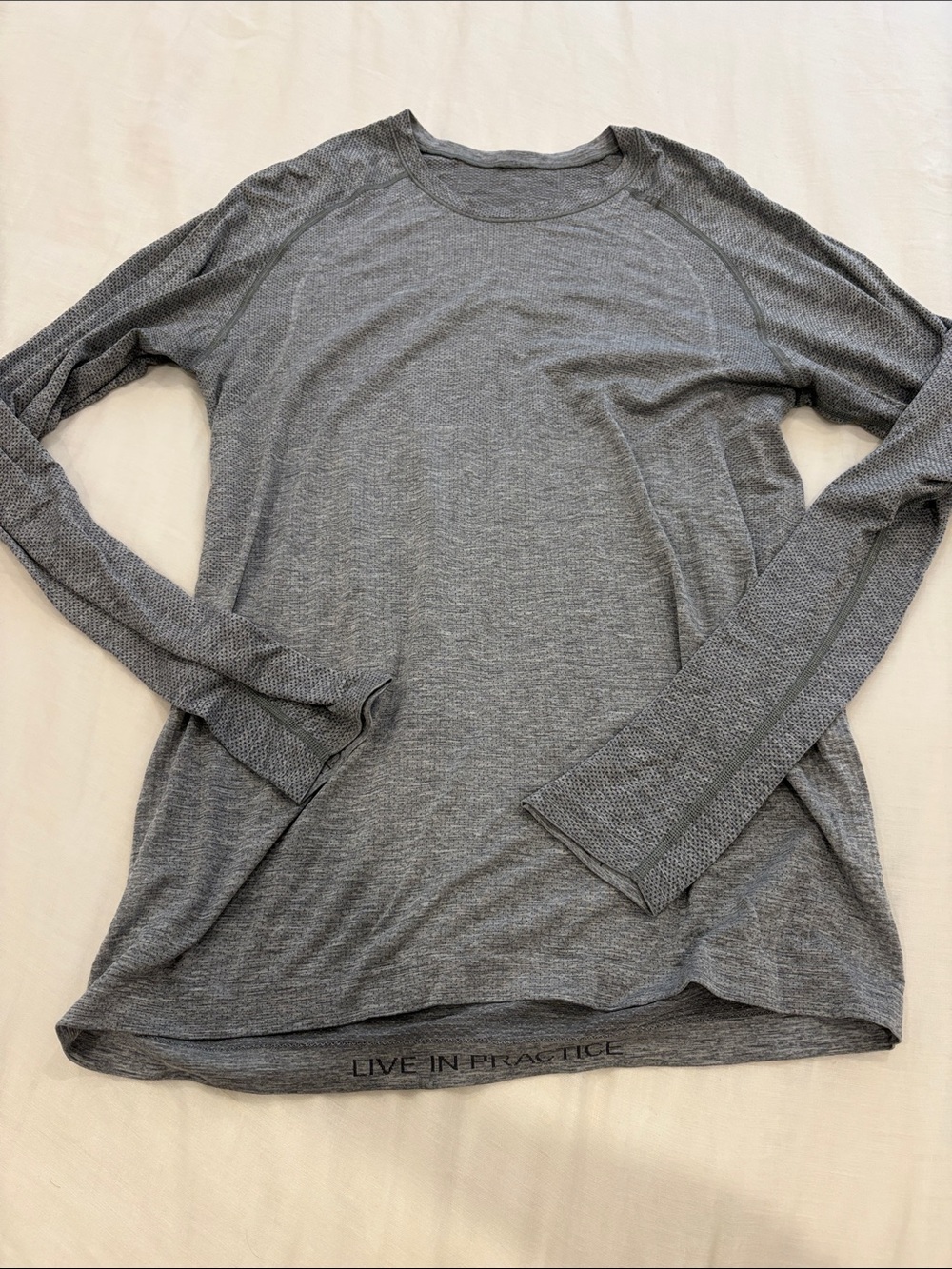Lululemon Gray Workout Long Sleeve Shirt